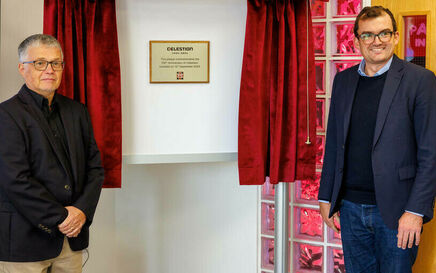 Celestion honoured by member of parliament with plaque Commemorating 100th year